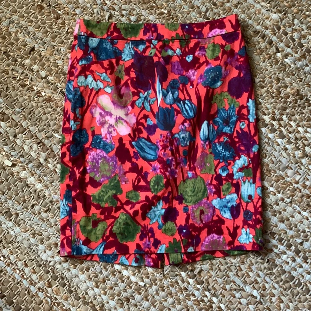 J.CREW The Pencil Skirt Bright Florals